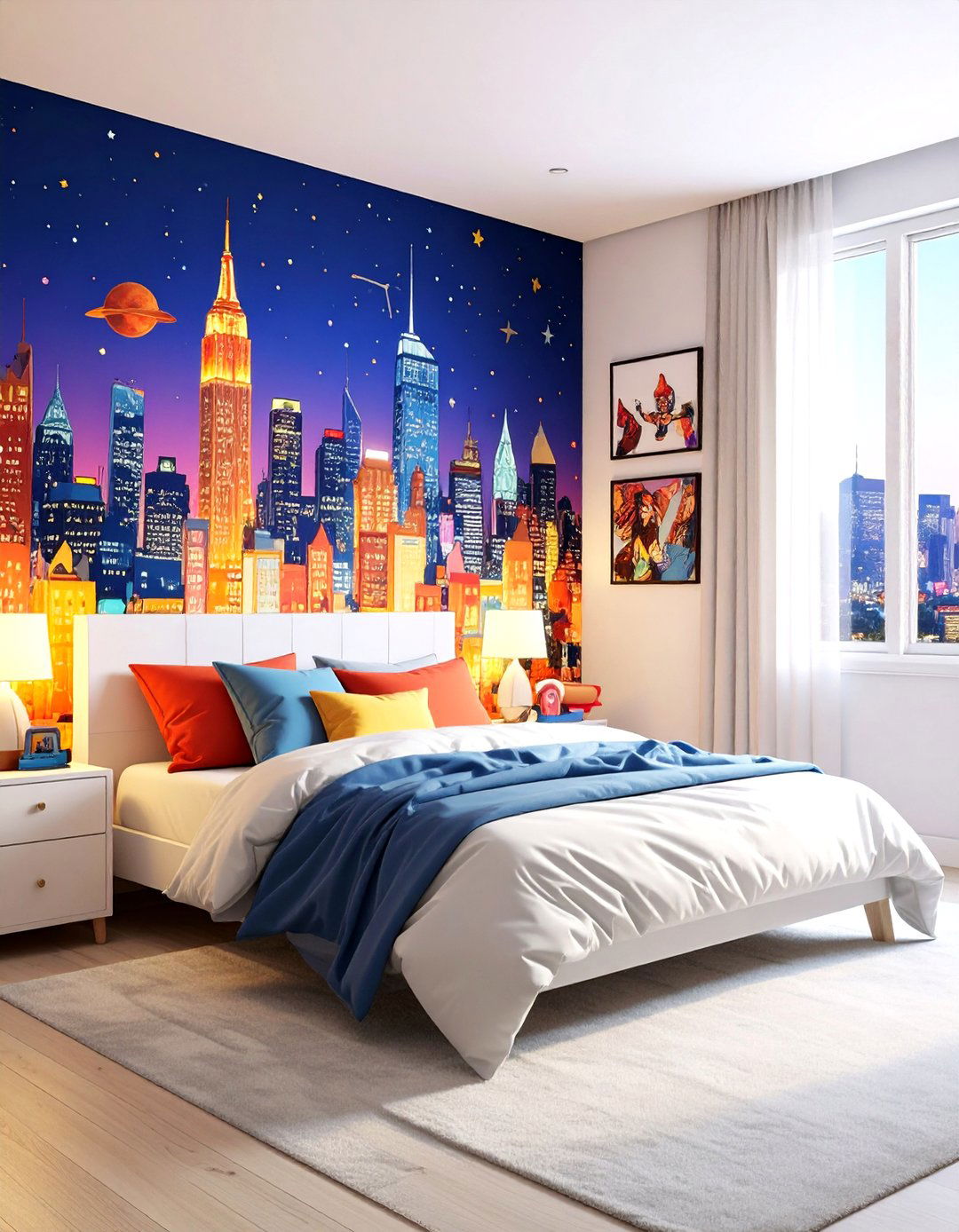 Superhero Cityscape Bedroom - 30 5 year old boy bedroom ideas