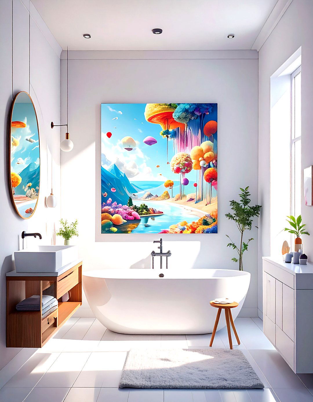 Surrealist Dreamscape Bathroom Art - 30 bathroom art ideas