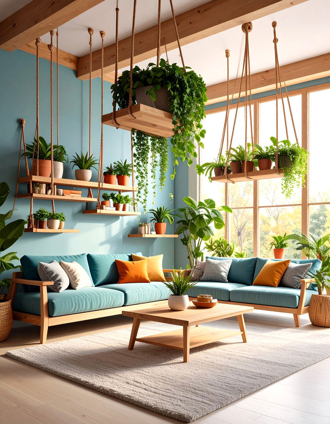 Suspended Living Room Shelving - 30 living room shelf ideas
