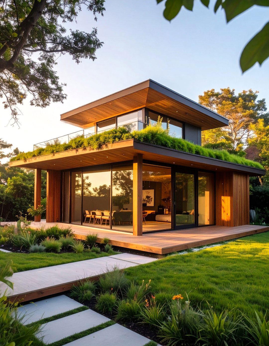 Sustainable Green Roof Bungalow - 30 bungalow house design ideas