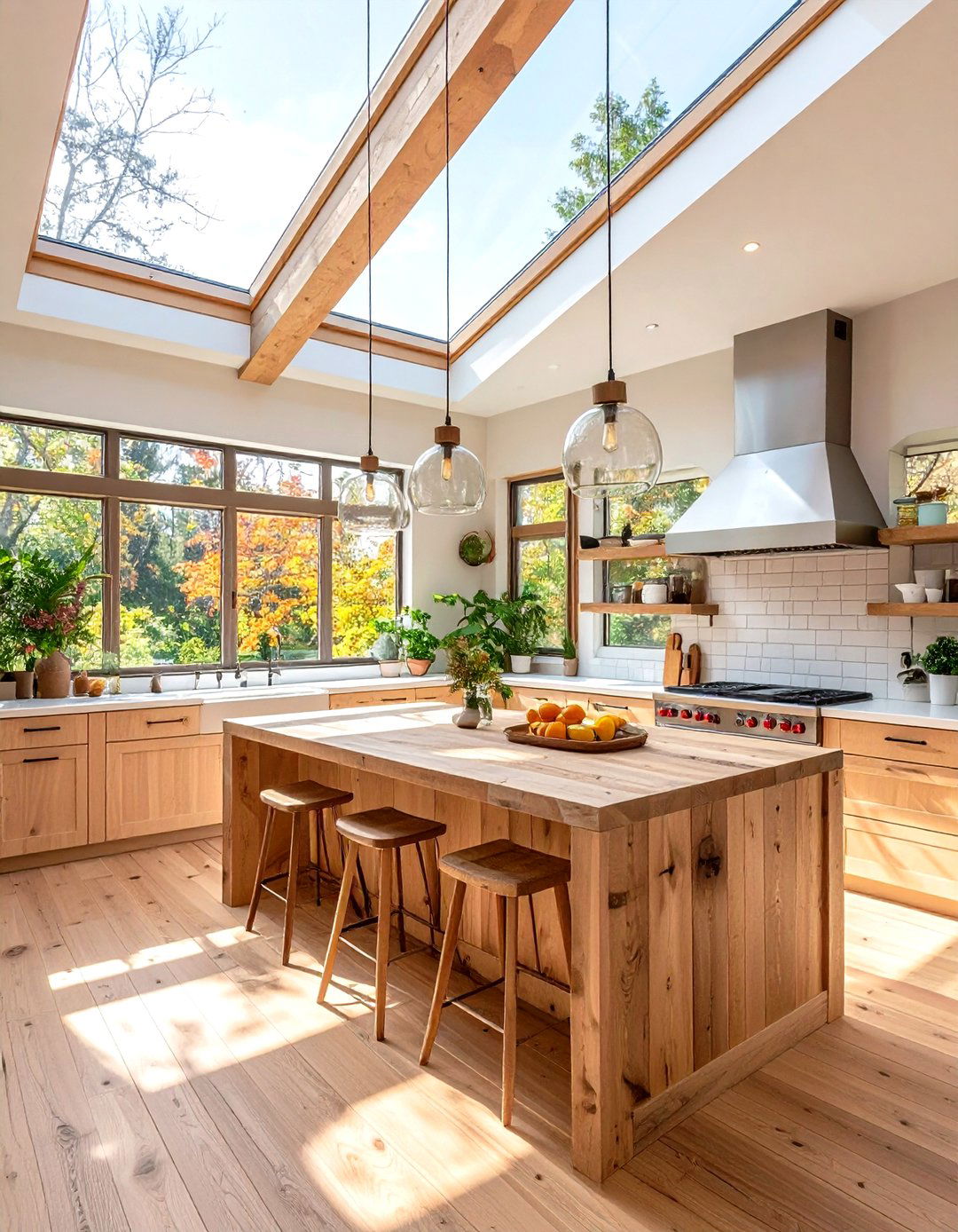 Sustainable Kitchen with LED and Natural Light - 30 kitchen lighting design ideas