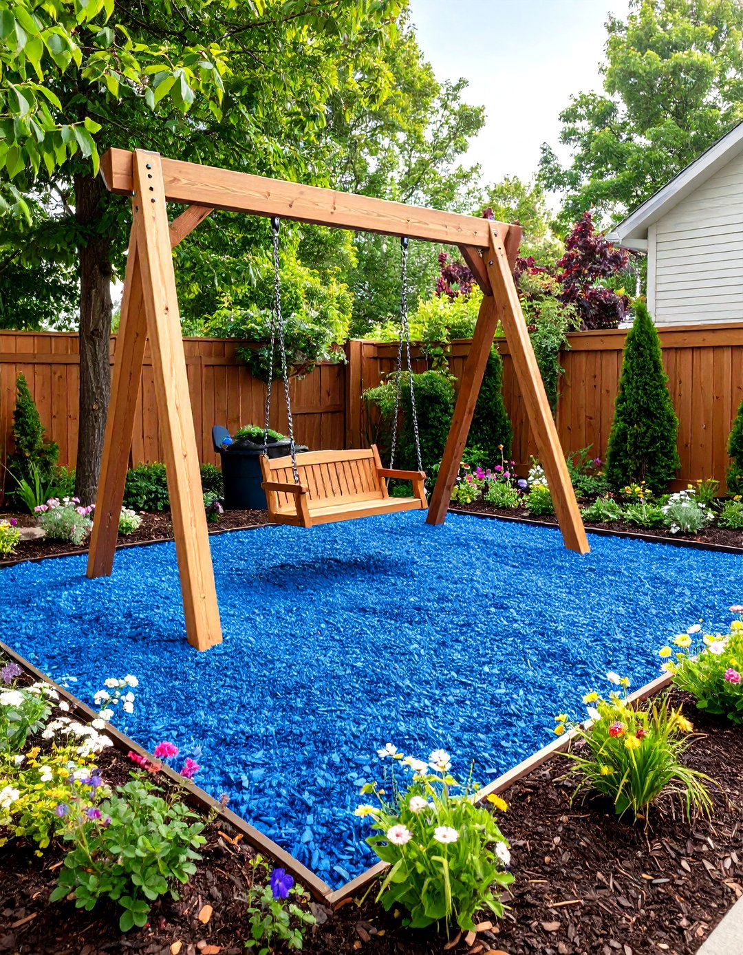 Sustainable Rubber Mulch Playground - 30 front yard mulch ideas