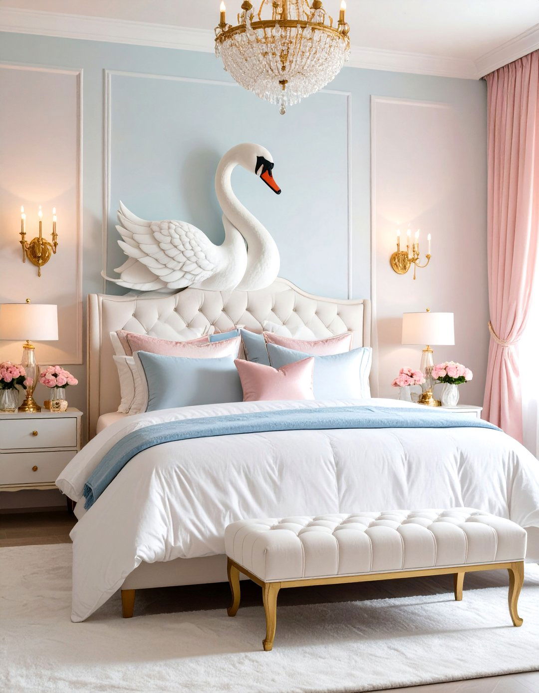 Swan Themed Accents Princess Bedroom - 30 princess bedroom ideas