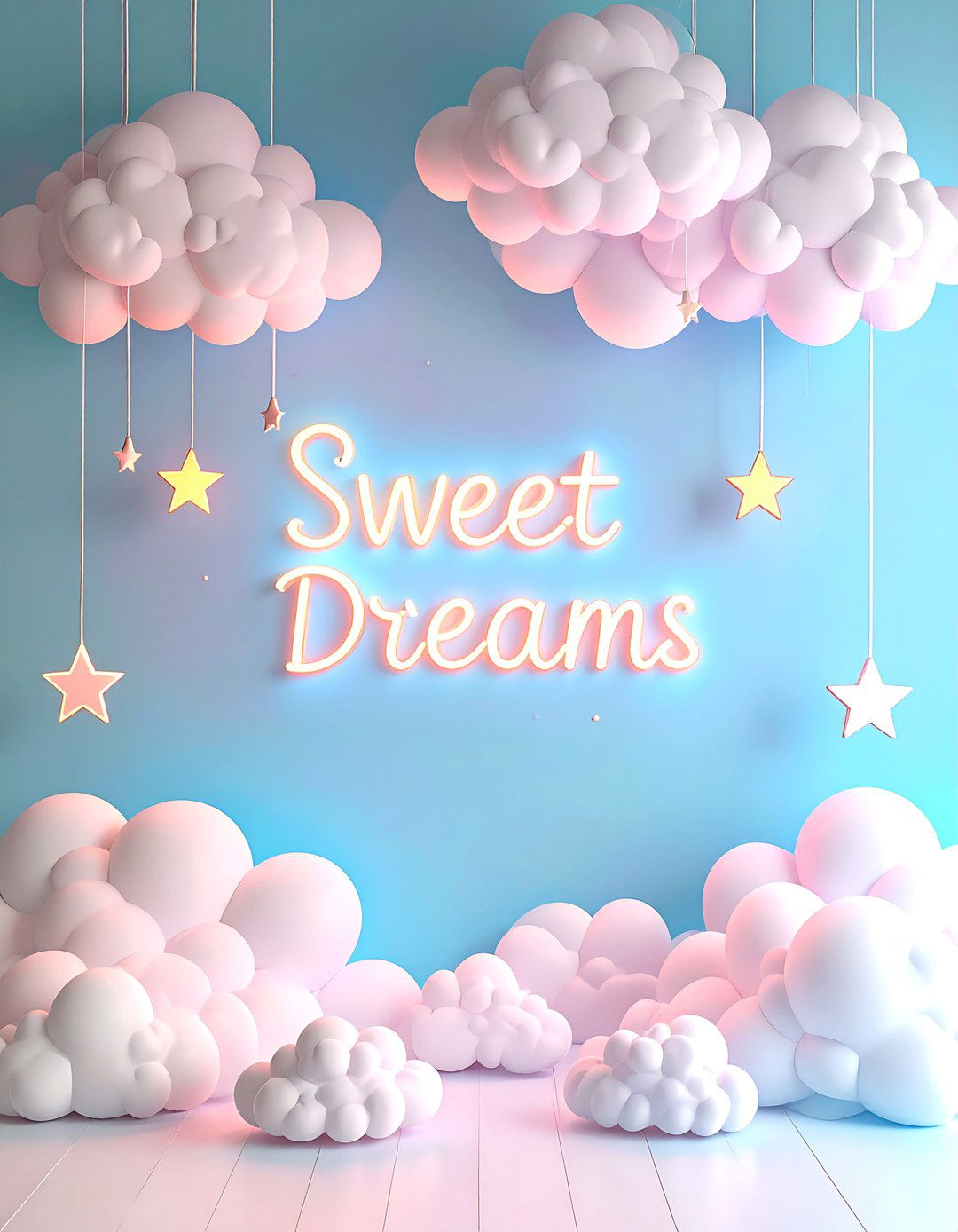 Sweet Dreams Cloud Backdrop - 30 baby shower backdrop ideas