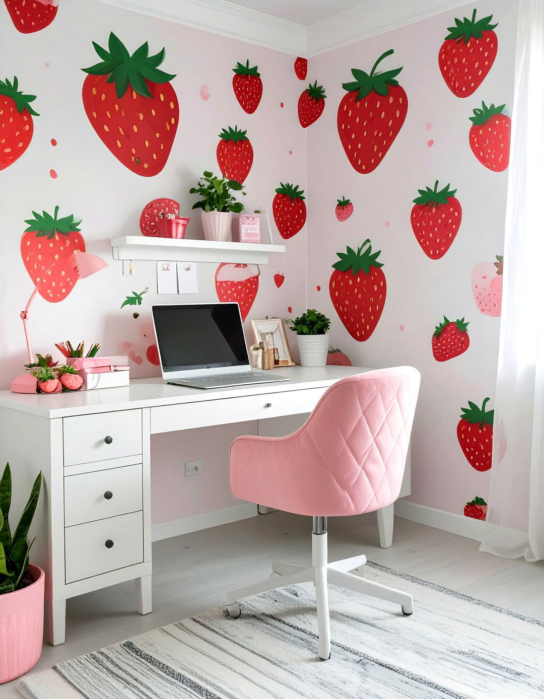 Sweet Strawberry Office - 30 cute office ideas