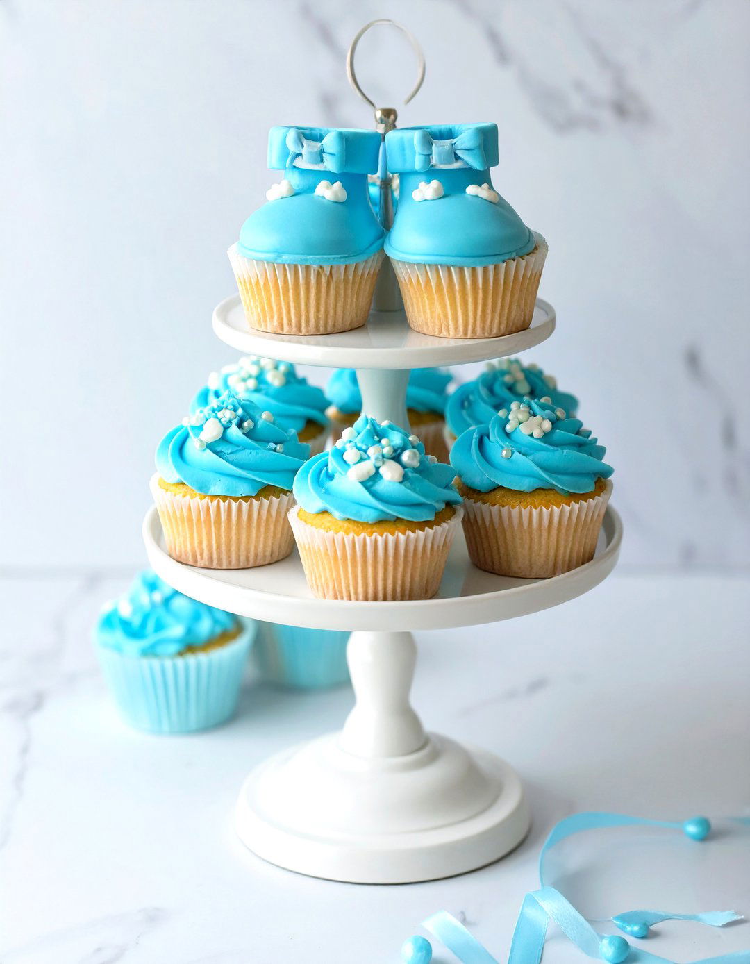 Sweet Treat Cupcake Tower - 30 baby shower centerpiece ideas