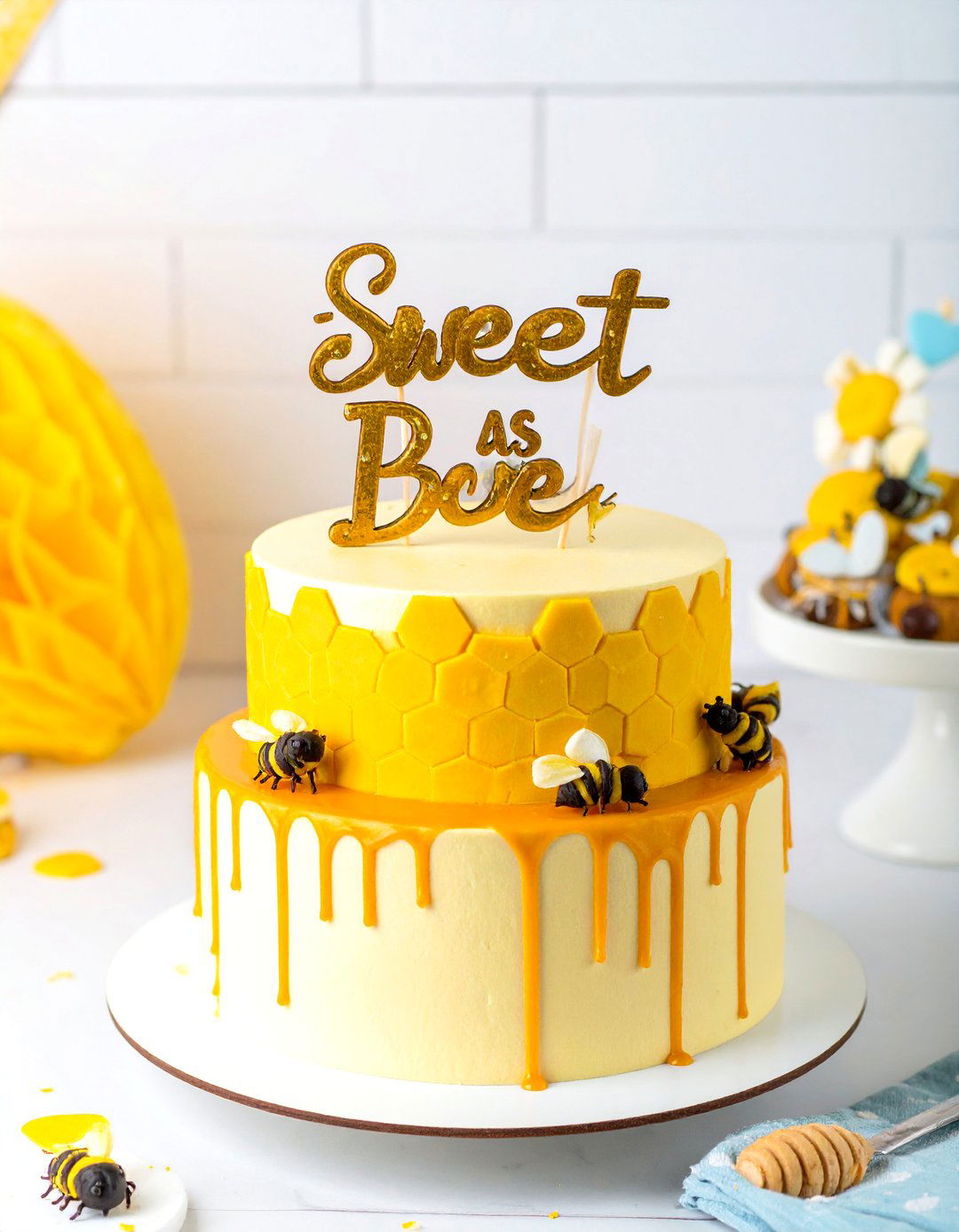 Sweet as Can Bee Honeycomb Cake - 30 baby shower cake ideas