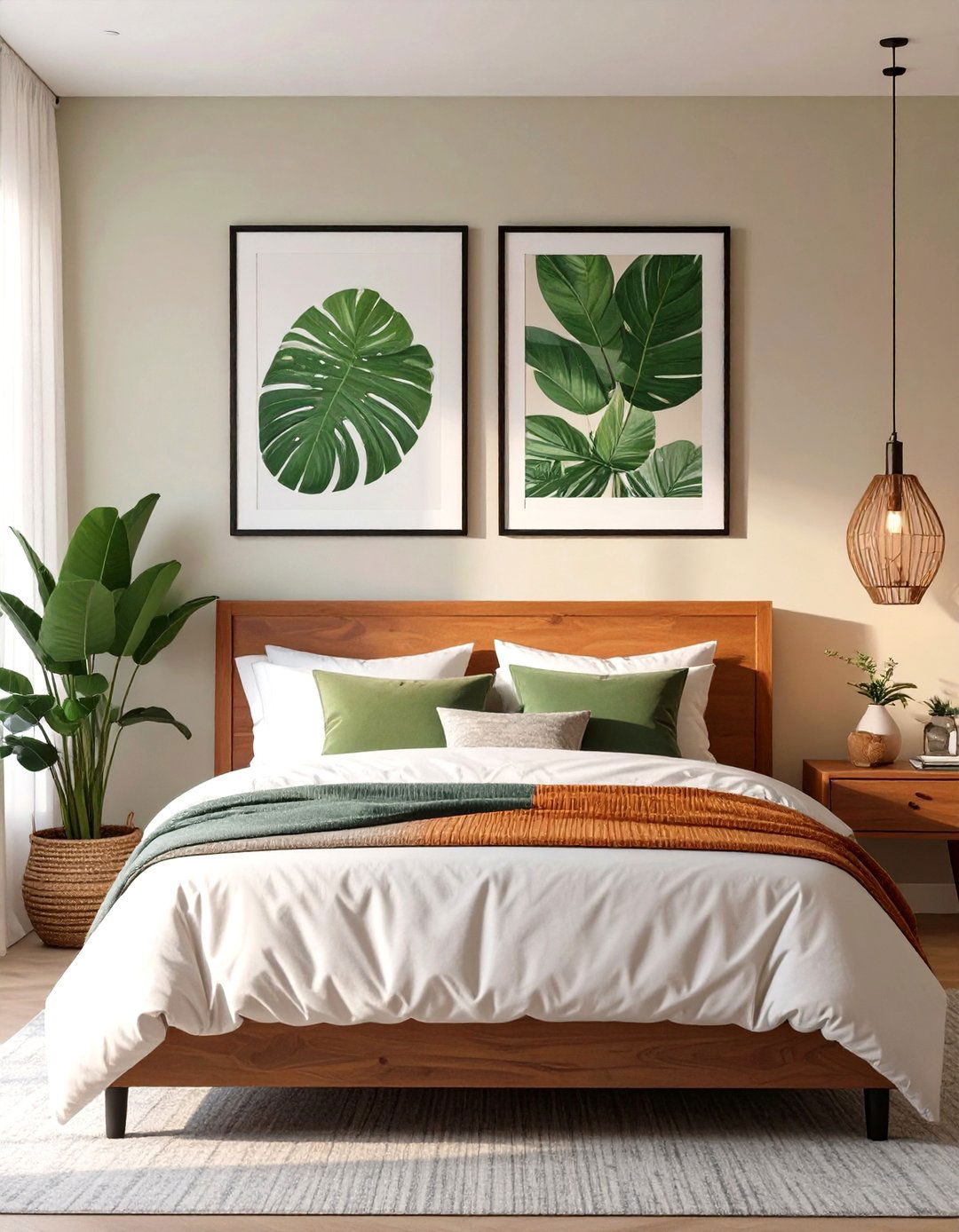 Symmetrical Art Placement Above a Bed - 30 symmetrical balance in interior design ideas