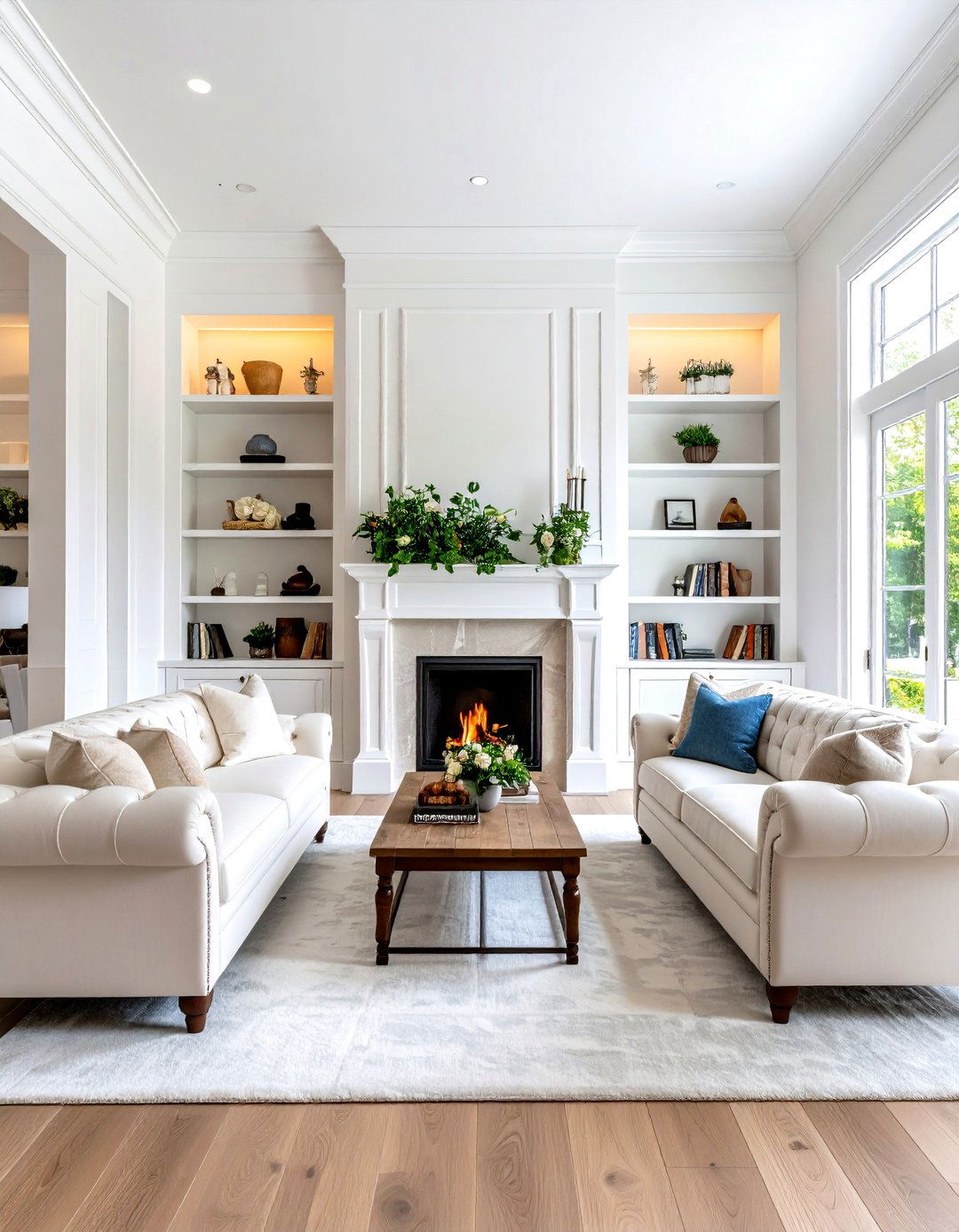 Symmetrical Built In Living Room Shelves - 30 living room shelf ideas