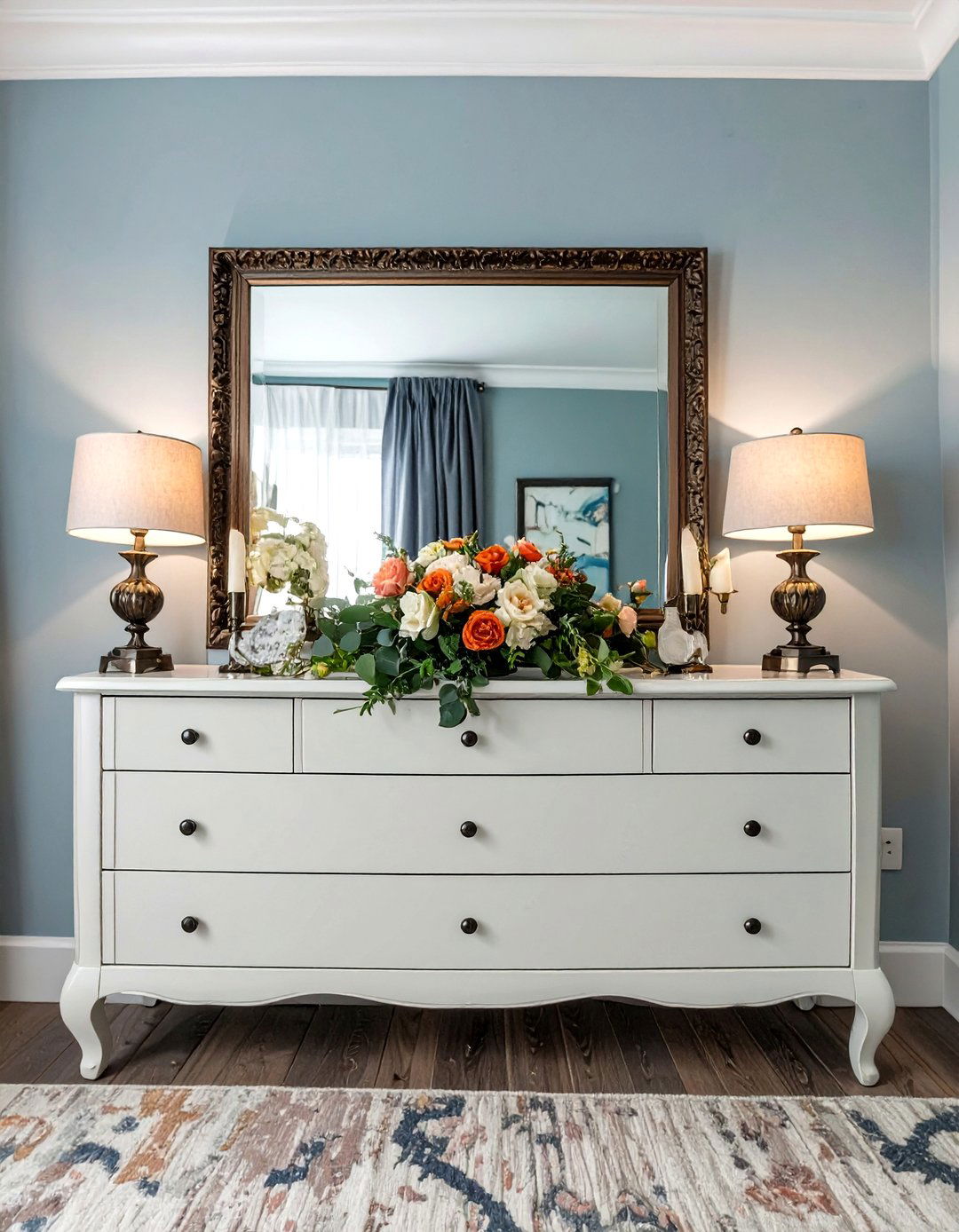 Symmetrical Elegance in the Bedroom - 30 master bedroom dresser decor ideas