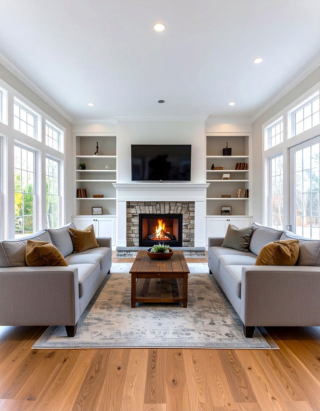 Symmetrical Family Room Layout - 30 family room ideas with tv