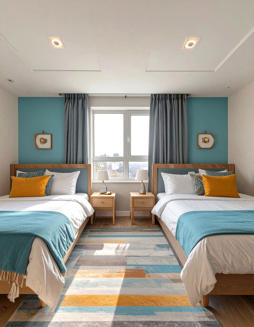 Symmetrical Layout for Visual Harmony - 30 shared bedroom ideas for small rooms