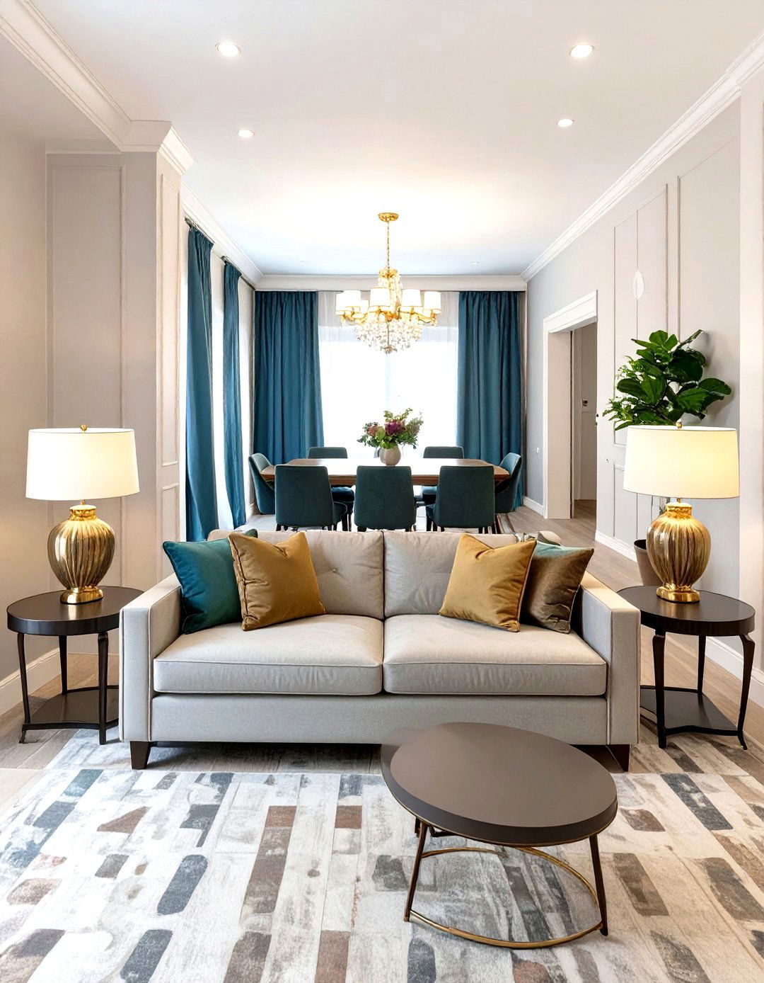 Symmetrical Layout for a Formal Feel - 30 small living room dining room combo layout ideas