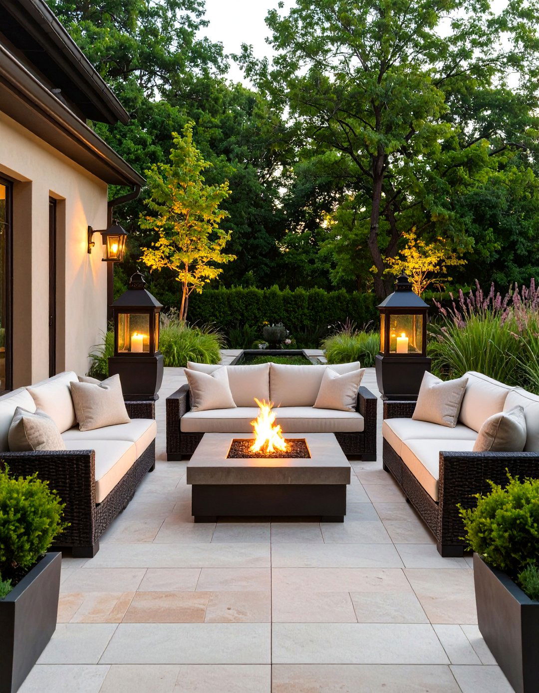Symmetrical Outdoor Patio Seating - 30 balance interior design ideas