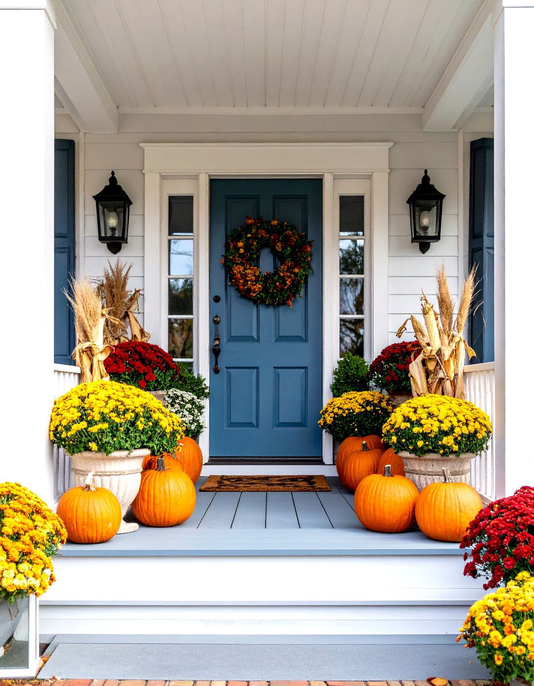 Symmetrical Porch Layout - 30 fall porch decor ideas