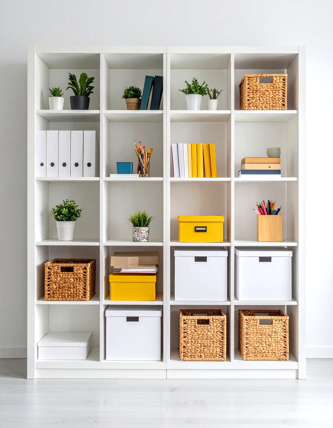 Symmetrical Repetition on Bookshelves - 30 repetition in interior design ideas