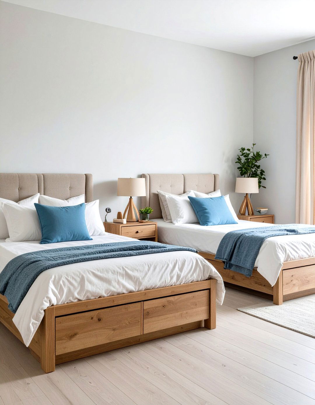 Symmetrical Twin Bed Design - 30 layout ways to arrange a small bedroom ideas