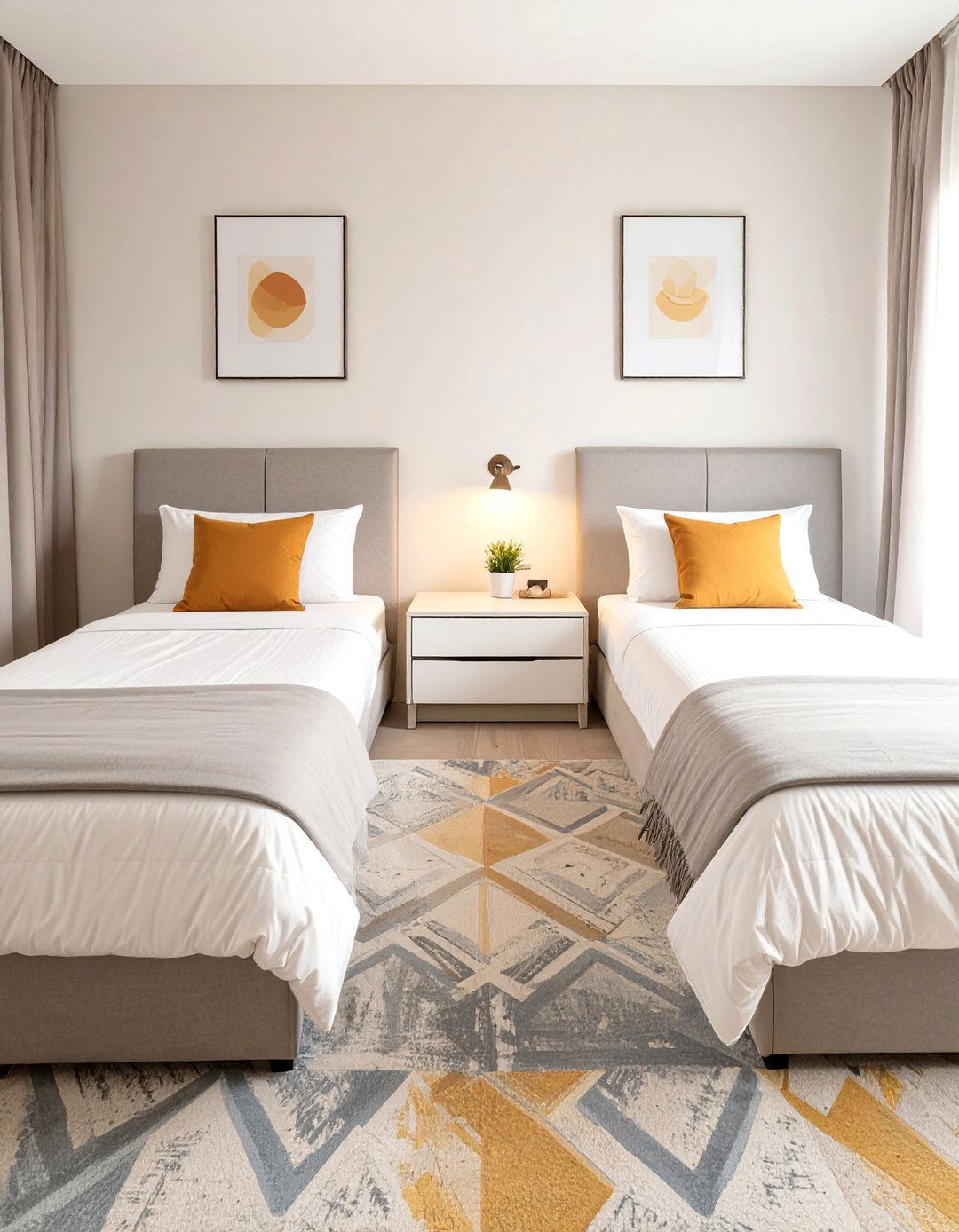 Symmetrical Twin Bedroom Design - 30 balance in interior design ideas