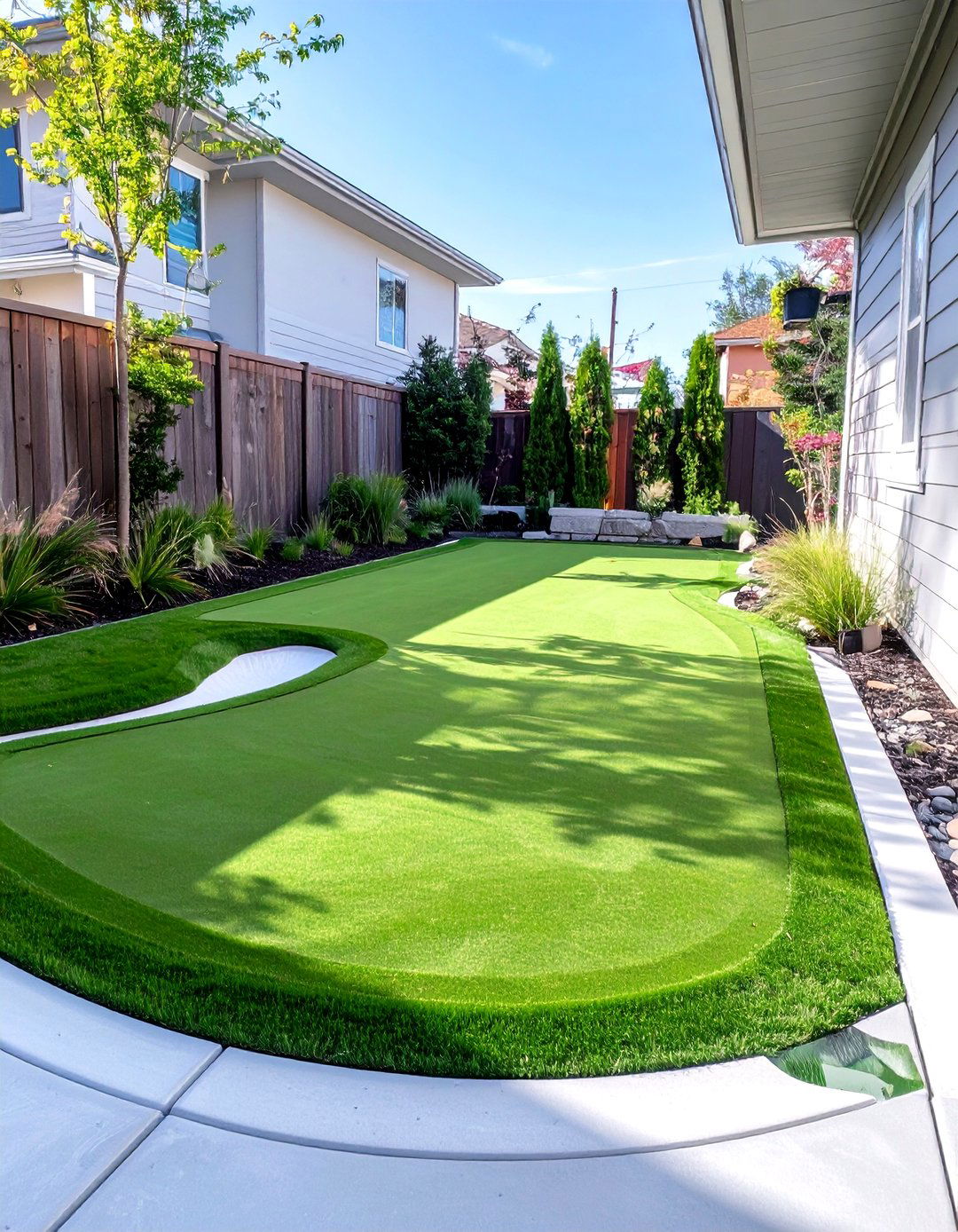 Synthetic Turf Small Backyard Putting Green - 30 small backyard putting green ideas