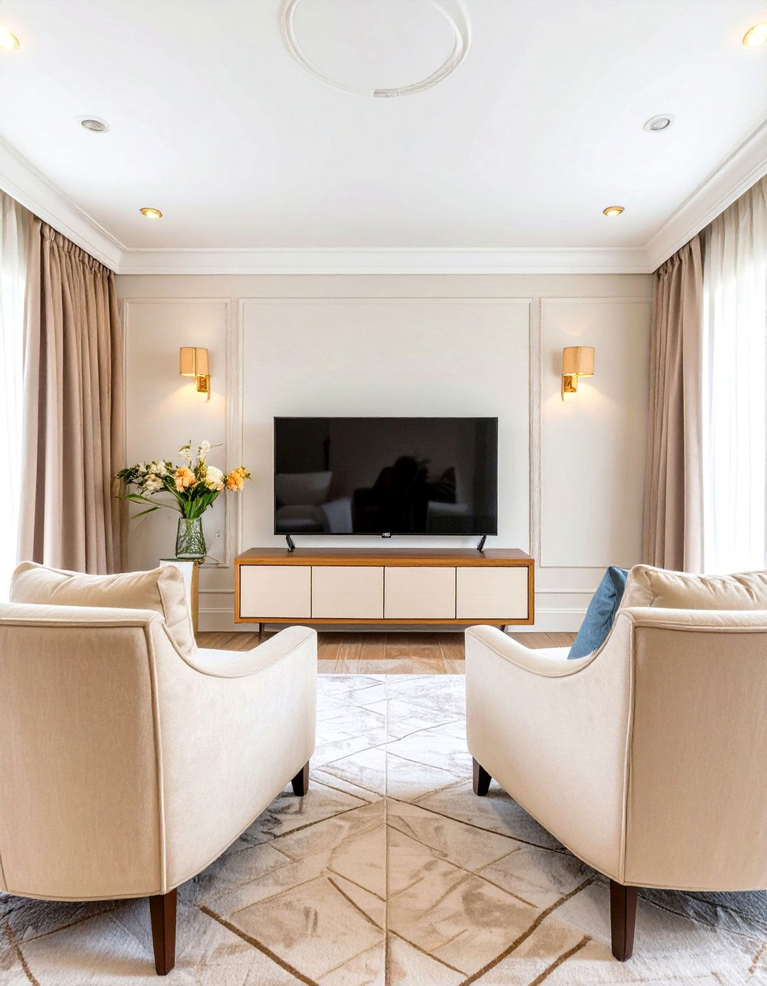TV Integrated with Bedroom Seating Area - 30 tv in bedroom ideas