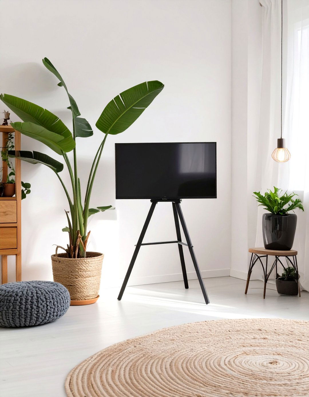TV on a Mobile Cart or Easel - 30 tv in bedroom ideas