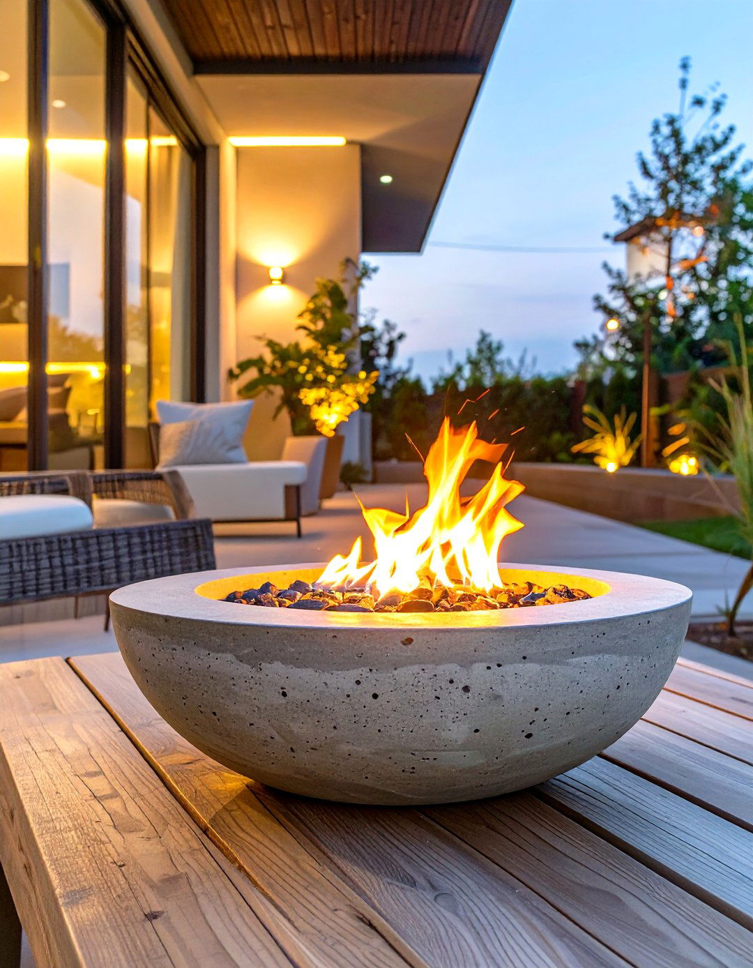 Tabletop Fire Pit Bowl - 30 simple backyard fire pit ideas