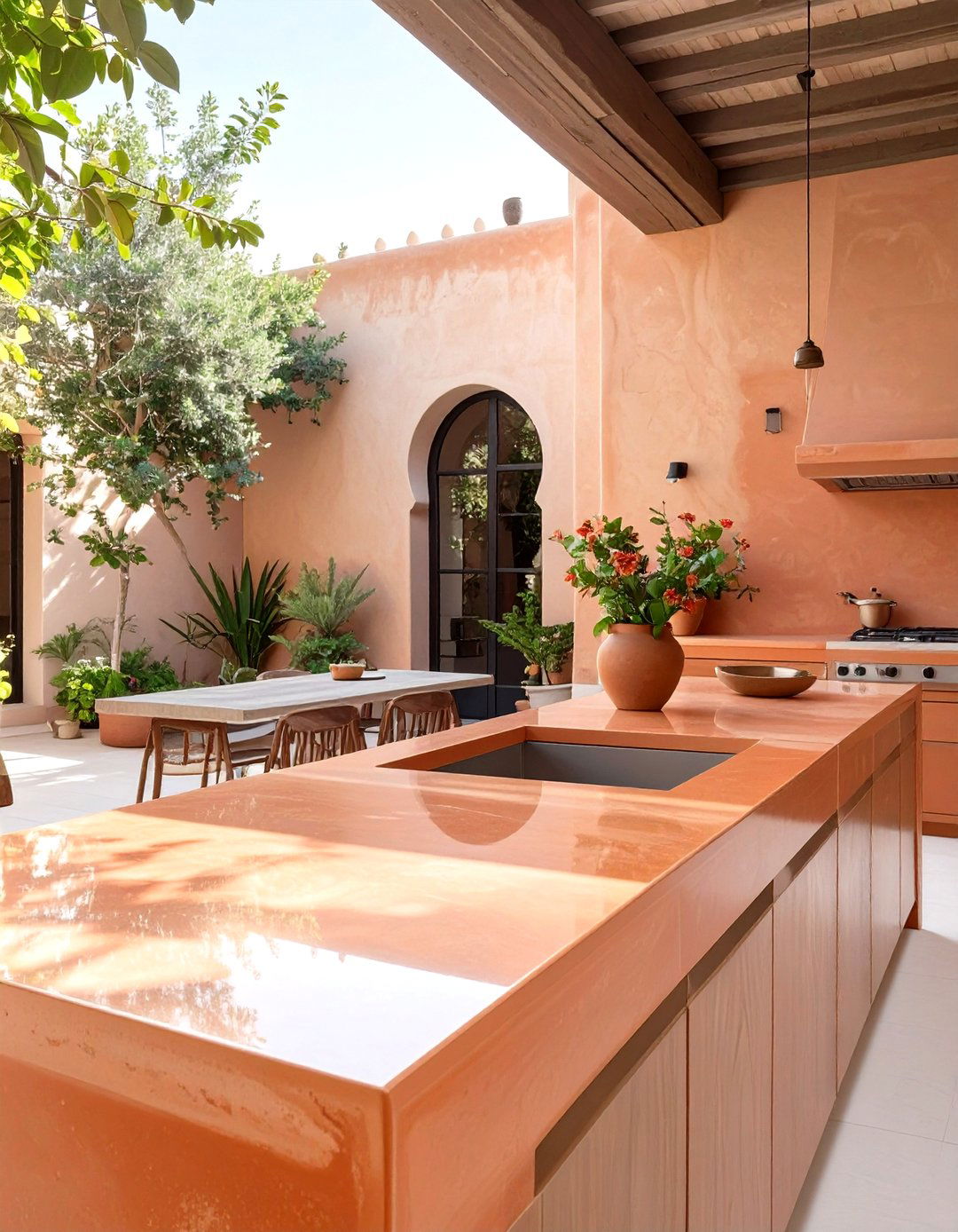Tadelakt Outdoor Kitchen Countertops - 30 outdoor kitchen countertop ideas