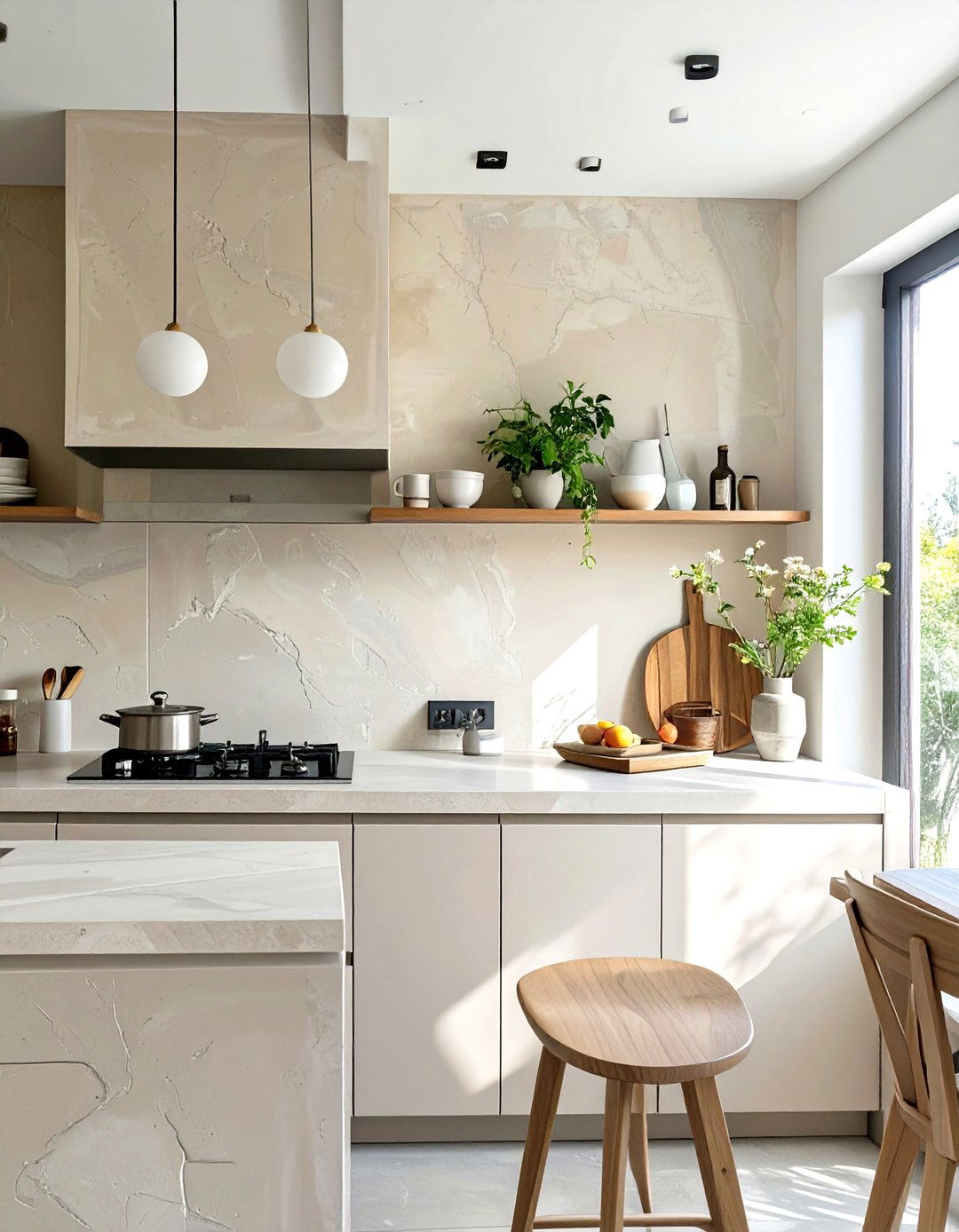 Tadelakt Plaster Backsplash - 30 unique kitchen backsplash ideas