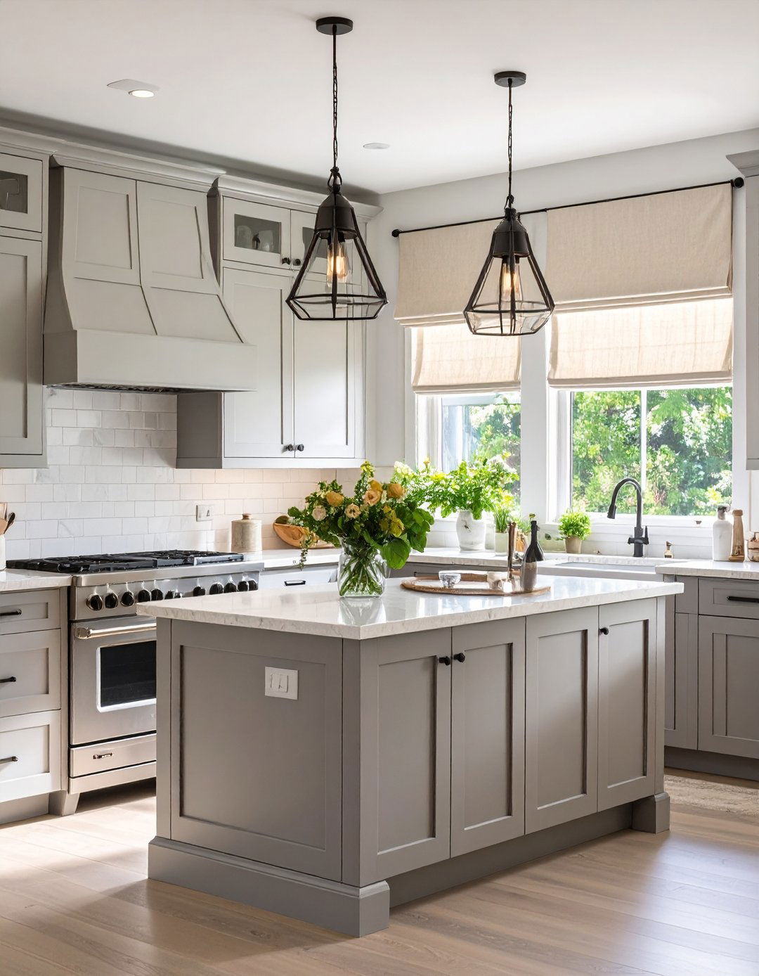 Tailored Pleated Kitchen Valance in Solid Linen - 30 kitchen valance ideas