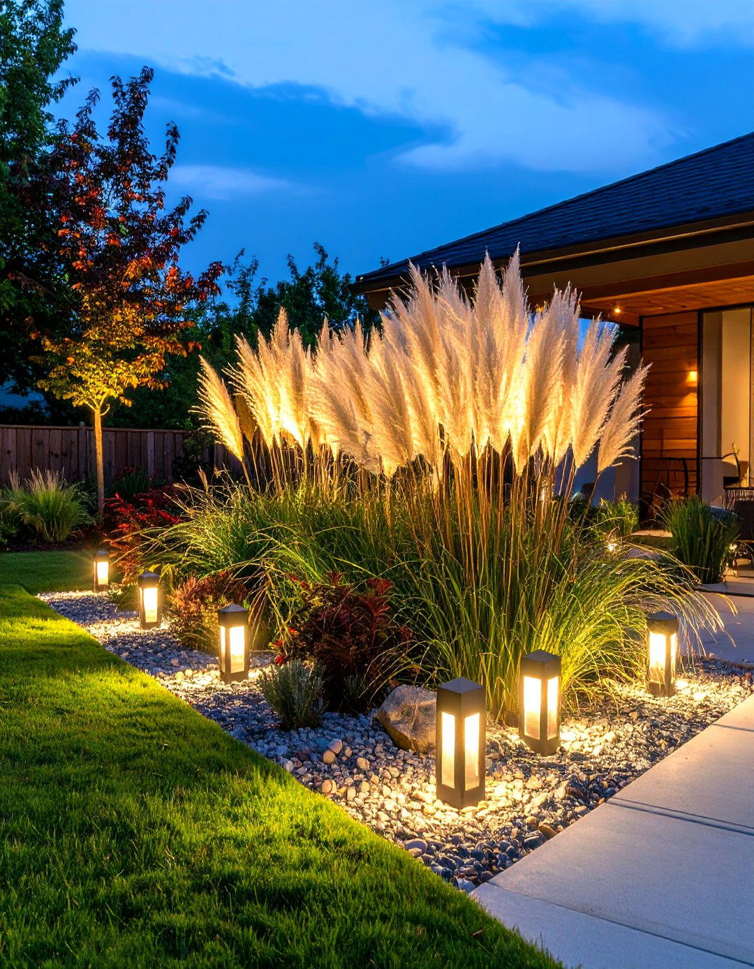 Tall Grass and Reed Illumination - 30 landscape lighting design ideas