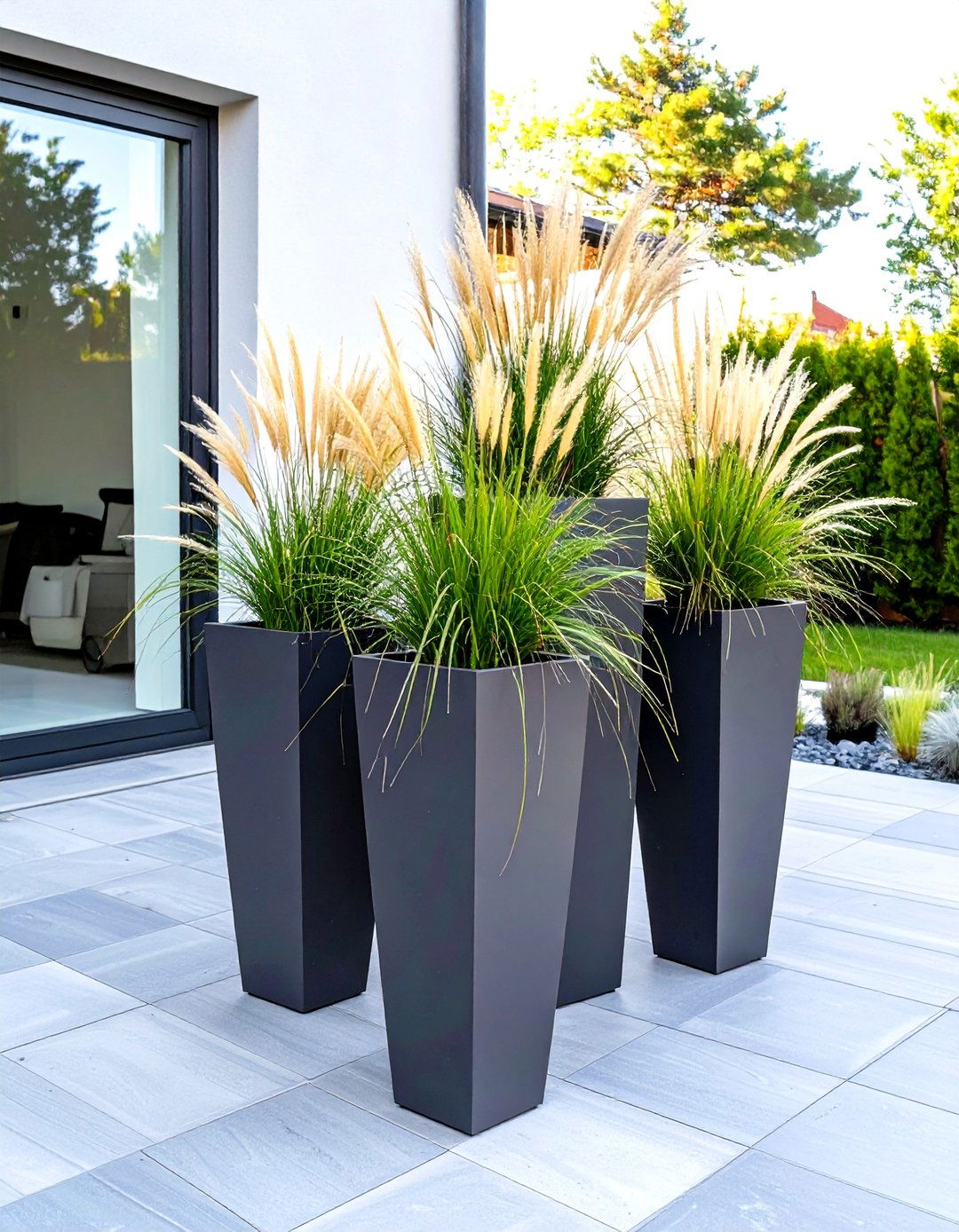 Tall Slender Planter Grouping - 30 small garden design ideas