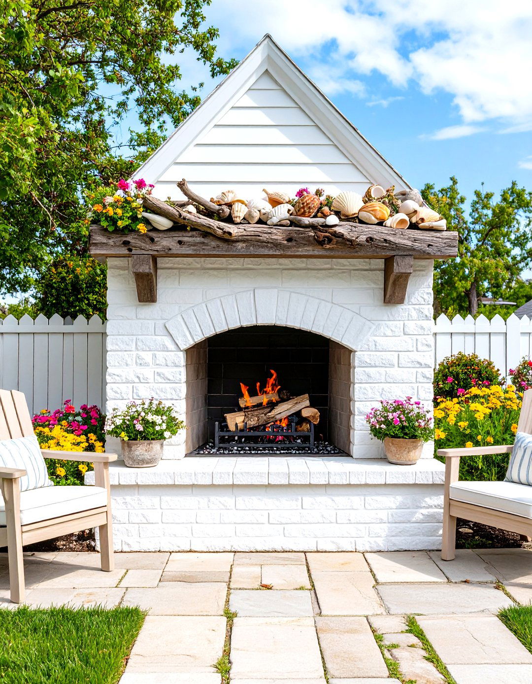 Tall and Narrow Chimney Patio Fireplace - 30 patio fireplace ideas