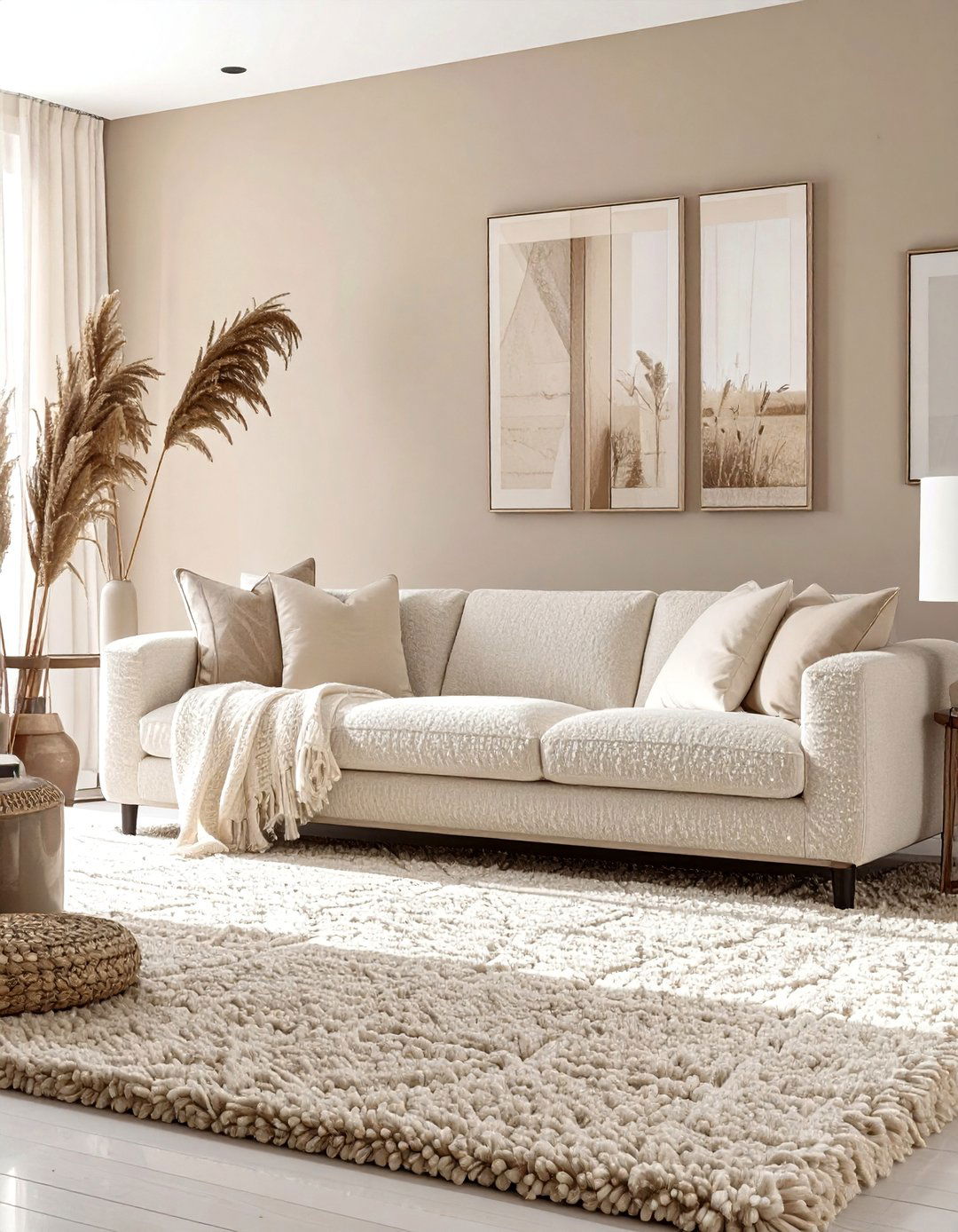 Tan and Cream Living Room - 30 color ideas for living room