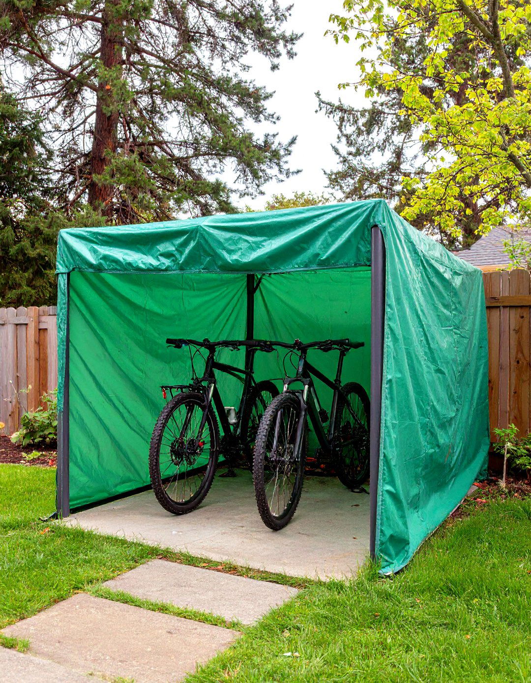 Tarp Covered PVC Pipe Bike Shelter - 30 outdoor bike storage ideas