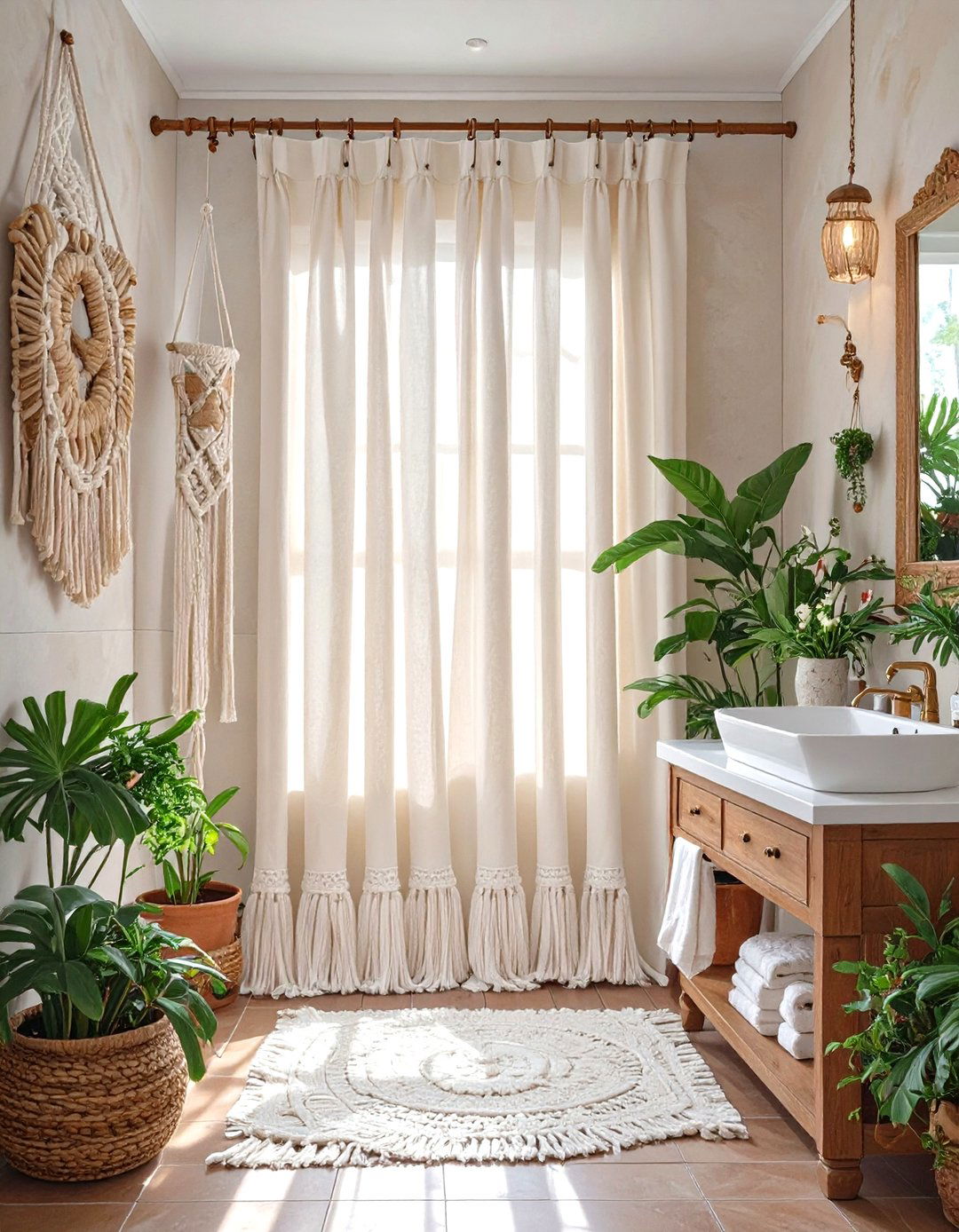 Tassel Hem Shower Curtain - 30 shower curtain ideas
