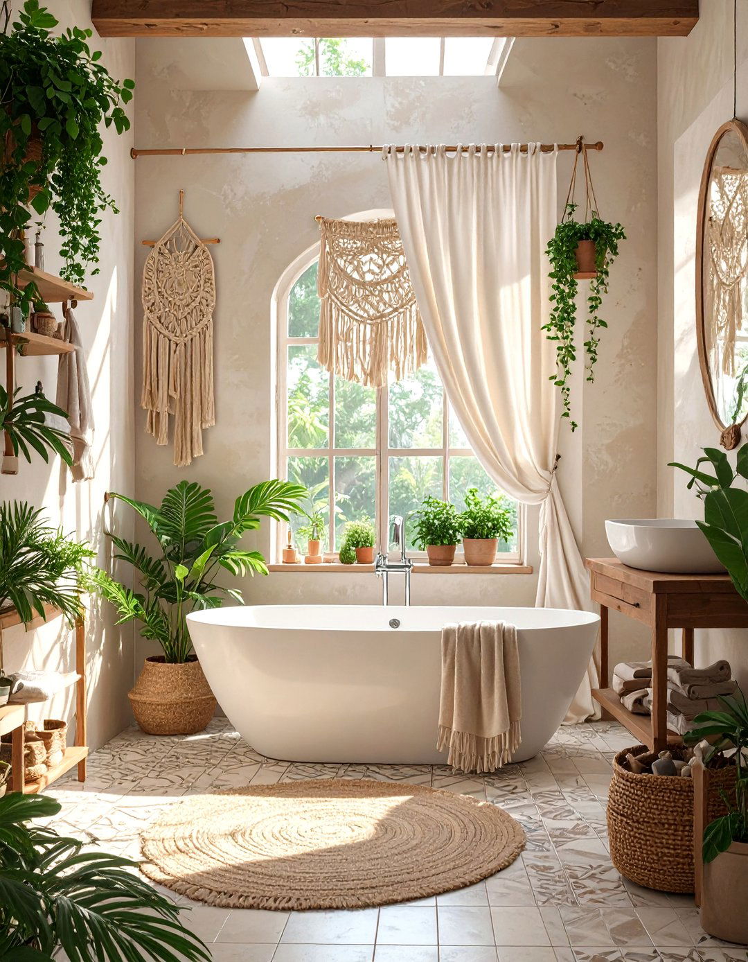 Tassel Trimmed Bathroom Curtain - 30 bathroom curtains ideas