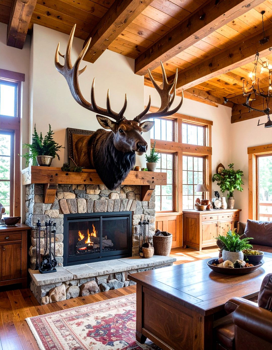 Taxidermy or Faux Animal Mounts - 30 rustic man cave ideas