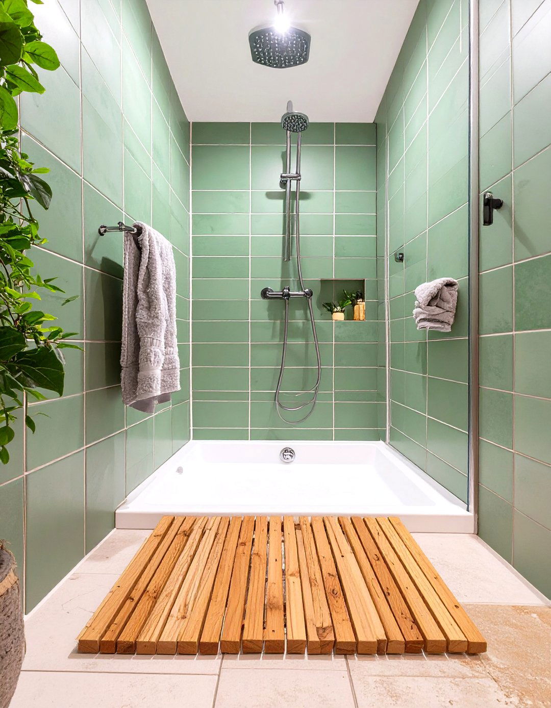 Teak Floor Mat Small Shower - 30 small shower ideas