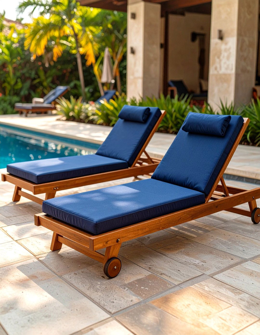 Teak Wood Chaise Lounge - 30 outdoor furniture ideas