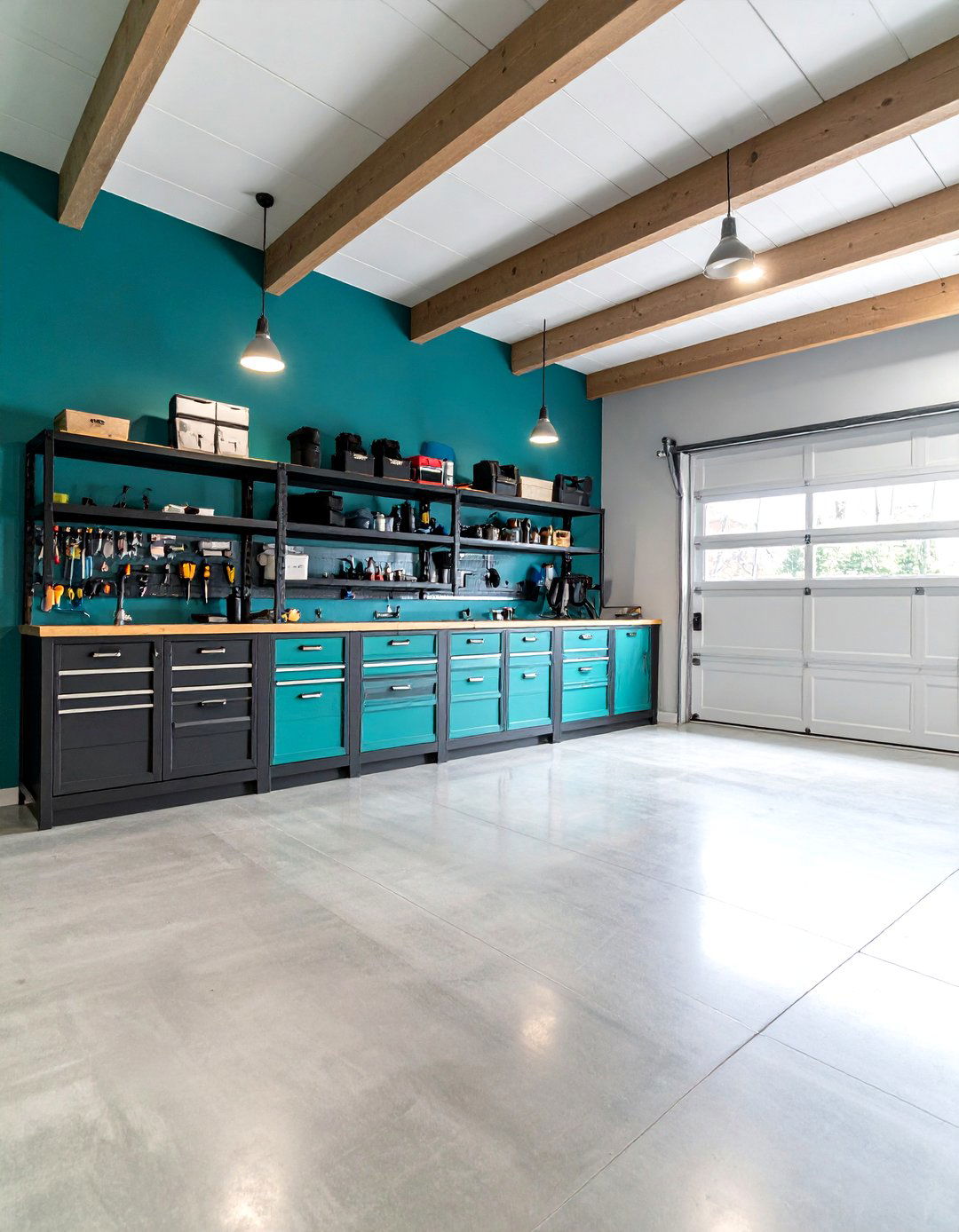 Teal Accent Wall for a Pop of Color - 30 garage paint color ideas