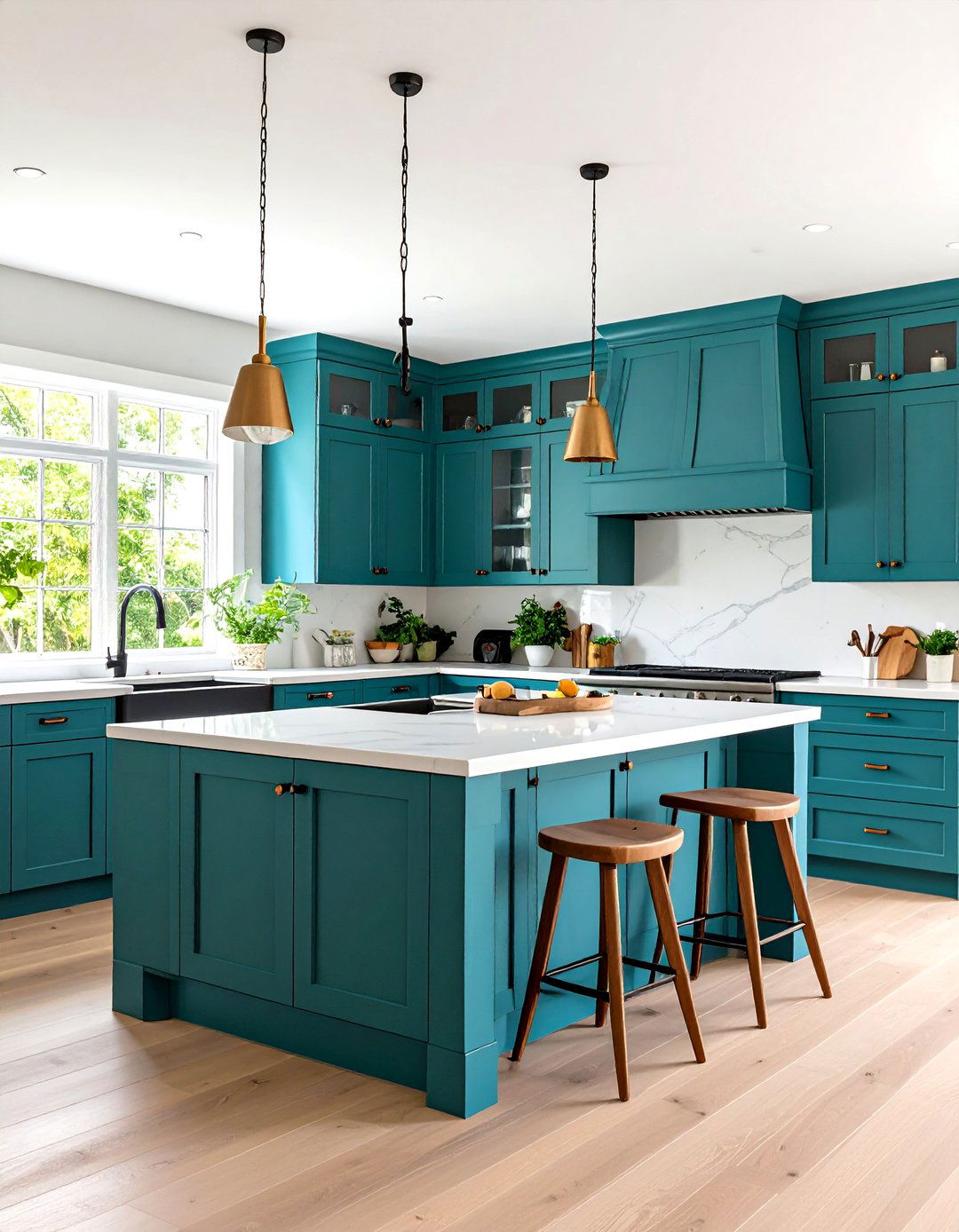 Teal Kitchen Cabinets - 30 kitchen cabinet color ideas