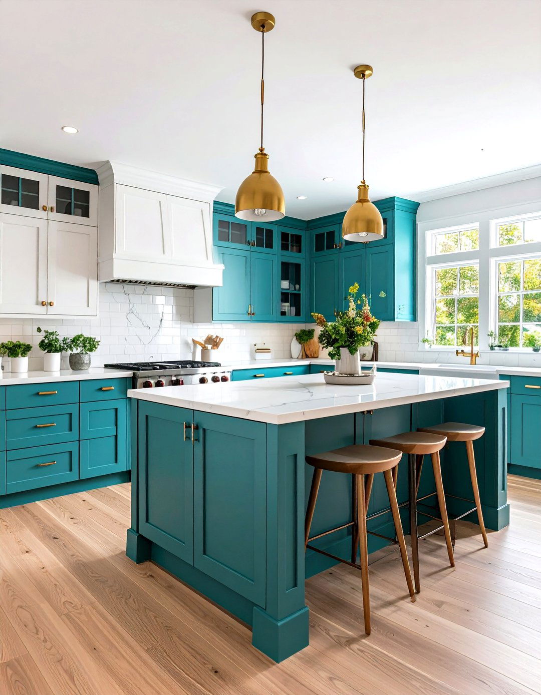 Teal Kitchen Cabinets - 30 kitchen cabinet colors ideas