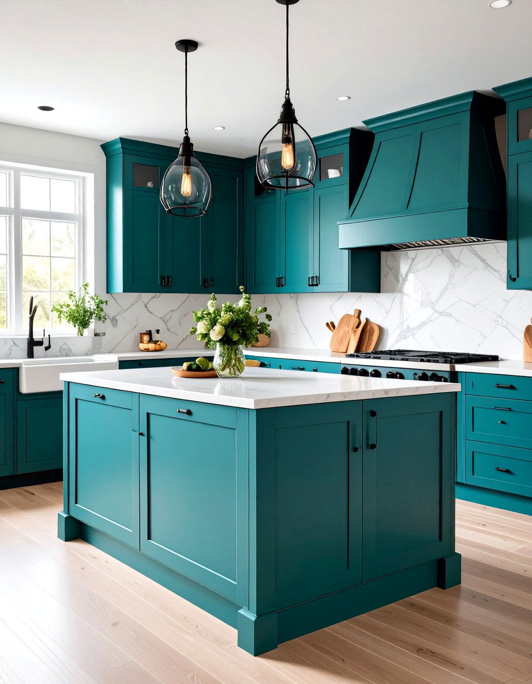 Teal Kitchen Cabinets - 30 kitchen cabinets paint ideas