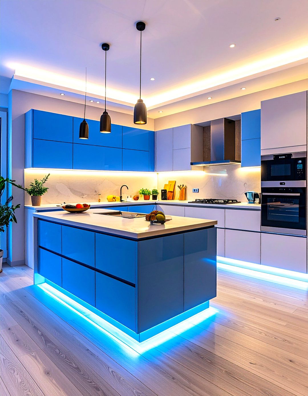 Tech Forward Kitchen with Smart Lighting - 30 kitchen lighting design ideas
