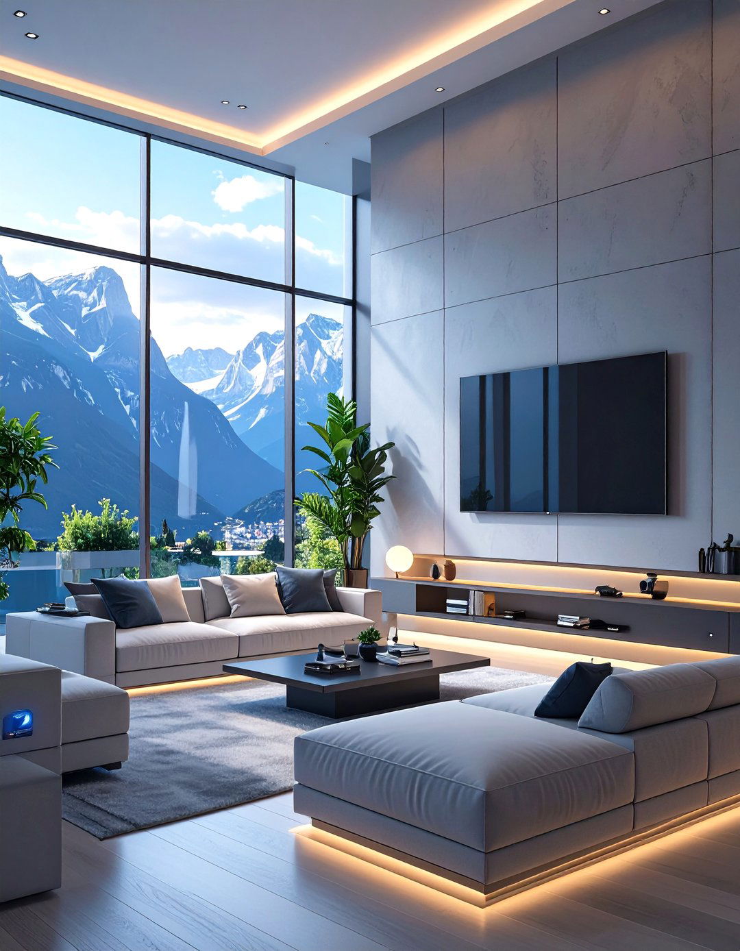 Tech Integrated Smart Living Room - 30 modern luxury modern living room design ideas