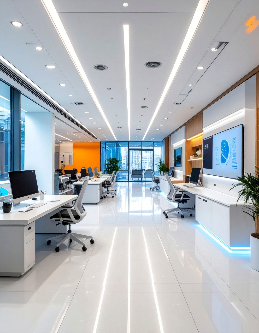 Tech Integrated Smart Office - 30 commercial office interior design ideas