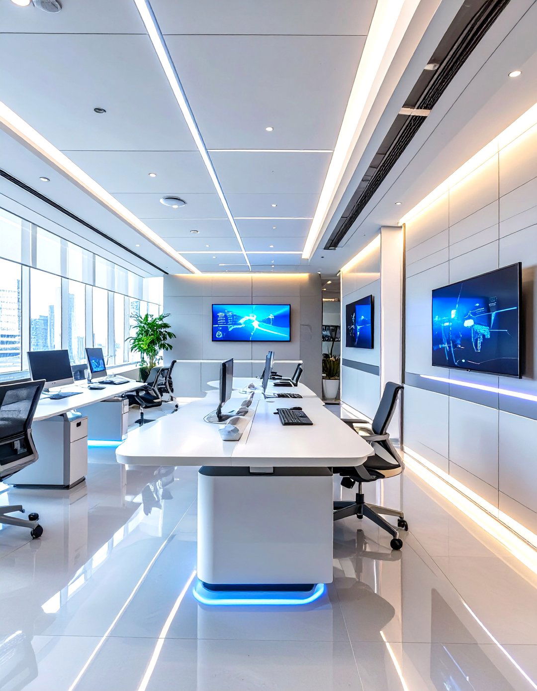 Tech Integrated Smart Office - 30 corporate office interior design ideas