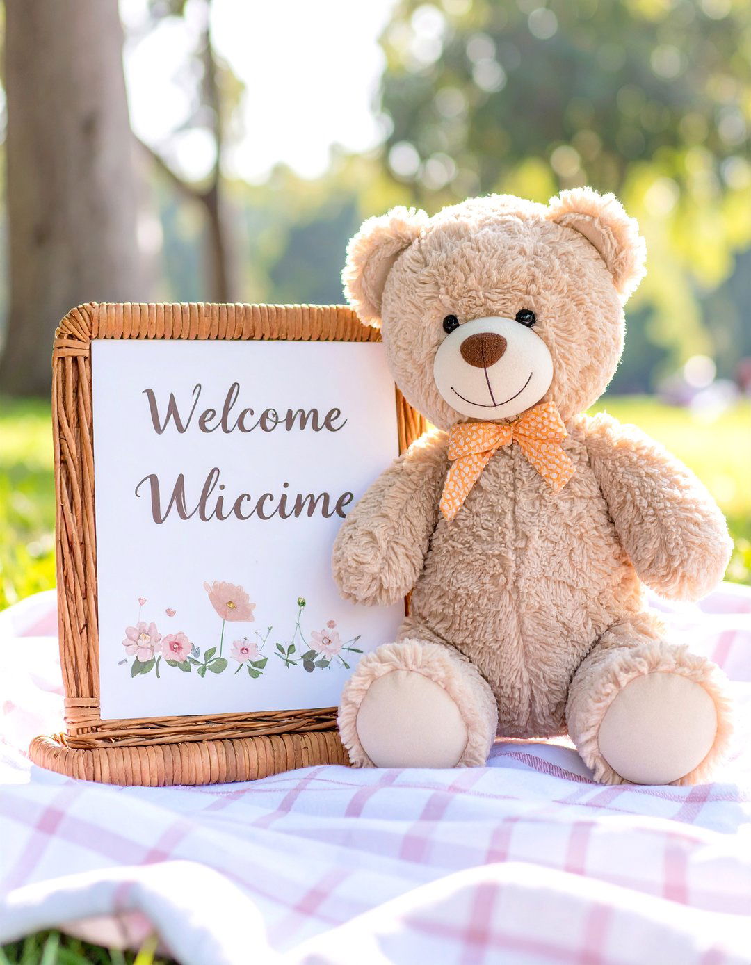 Teddy Bear Picnic Welcome Sign - 30 baby shower sign ideas