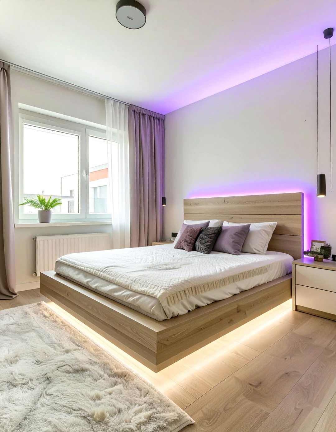 Teen Bedroom with Smart LED Light Strip Integration - 30 teen girls bedroom ideas