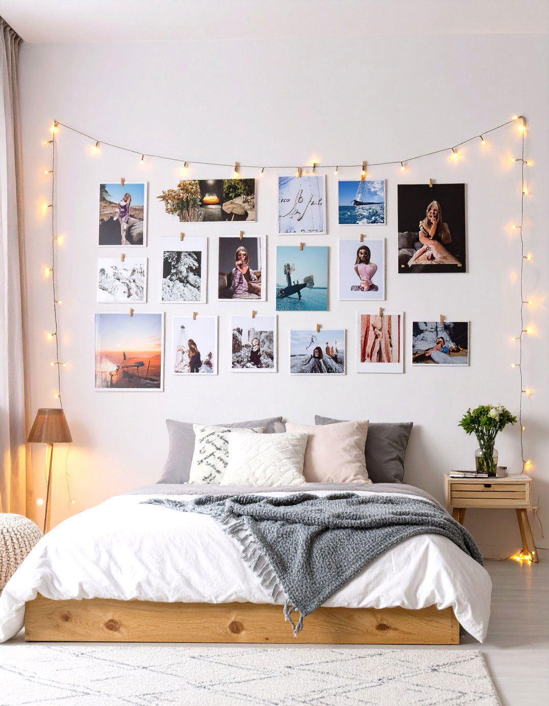 Teen Bedroom with a Photo Collage Gallery Wall - 30 teen girls bedroom ideas
